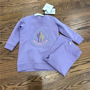 NWT Moncler Lavender Kids' 2pc Knitwear Sweatshirt & Legging Set - 18/24M